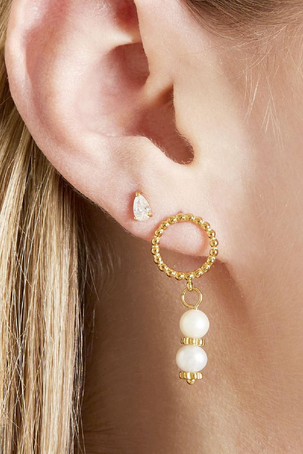 Pendientes Pearl Spheres Color dorado Acero inoxidable h5Imagen2